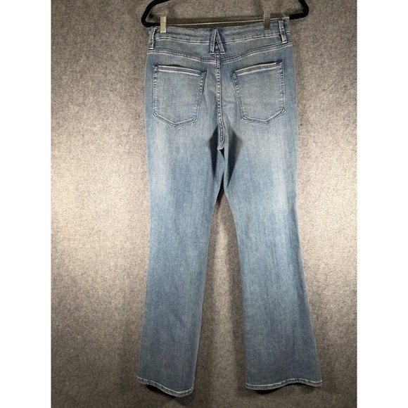 GOOD AMERICAN JEANS WOMEN 31 BLUE DISTRESSED THE GOOD FLARE DENIM STRETCH - Picture 5 of 7